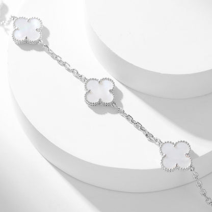 [LORA]CLOVER 10 MOTIFS WHITE MOTHER OF PEARL NECKLACE