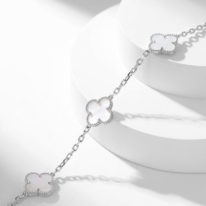 [LORA]CLOVER 10 MOTIFS WHITE MOTHER OF PEARL NECKLACE
