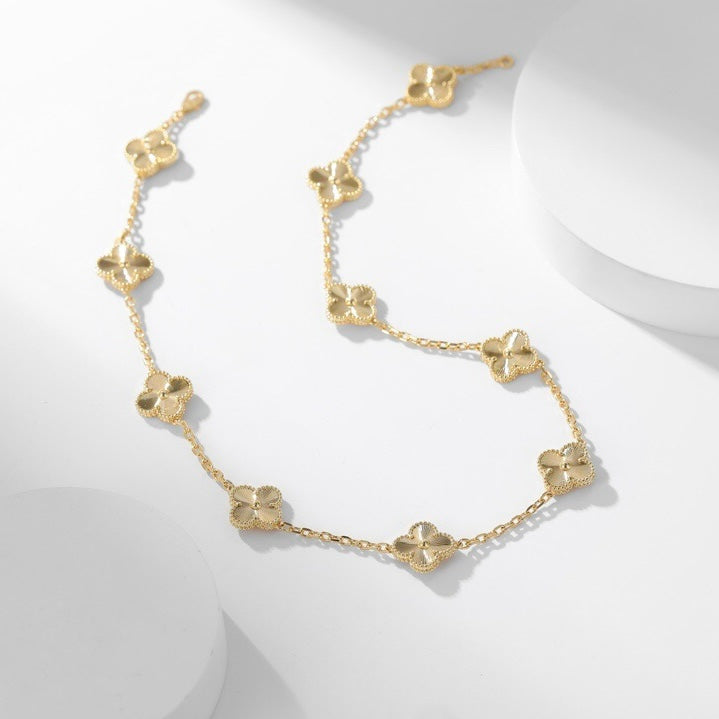 [Lora]CLOVER 10 MOTIFS LASER NECKLACE