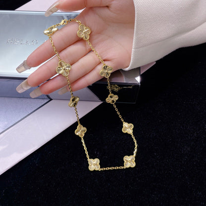 [Lora]CLOVER 10 MOTIFS LASER NECKLACE