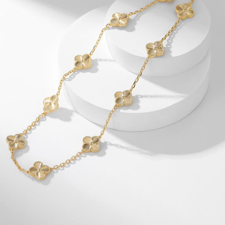 [Lora]CLOVER 10 MOTIFS LASER NECKLACE