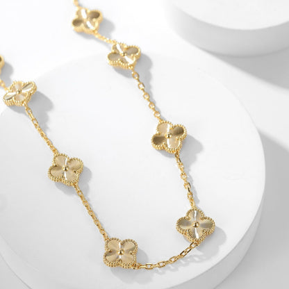 [Lora]CLOVER 10 MOTIFS LASER NECKLACE