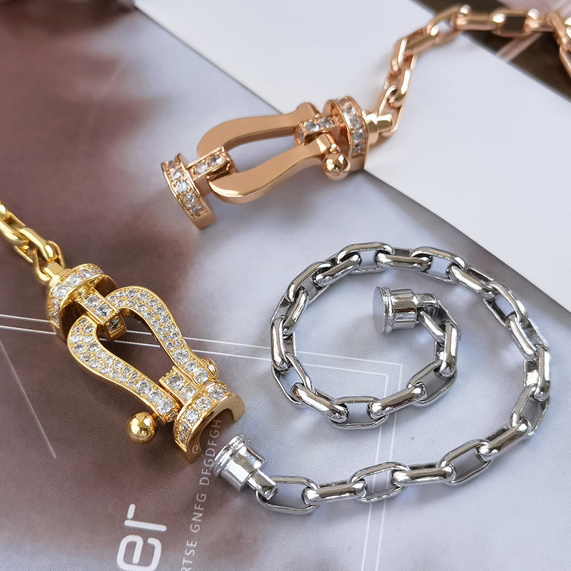[LORA]FORCE LARGE HORSESHOE CLASP  METAL BRACELET