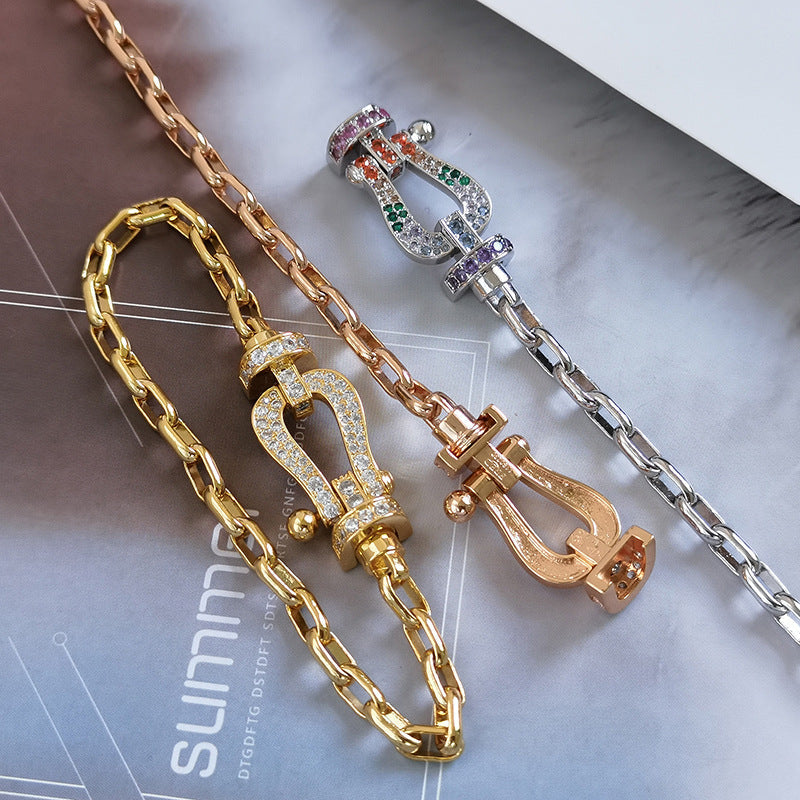[LORA]FORCE LARGE HORSESHOE CLASP  METAL BRACELET