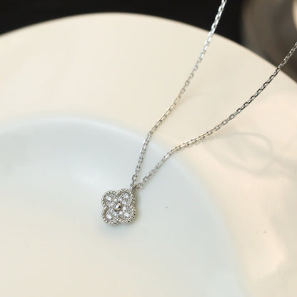 [LORA]CLOVER MINI 9.5MM PENDANT DIAMOND NECKLACE