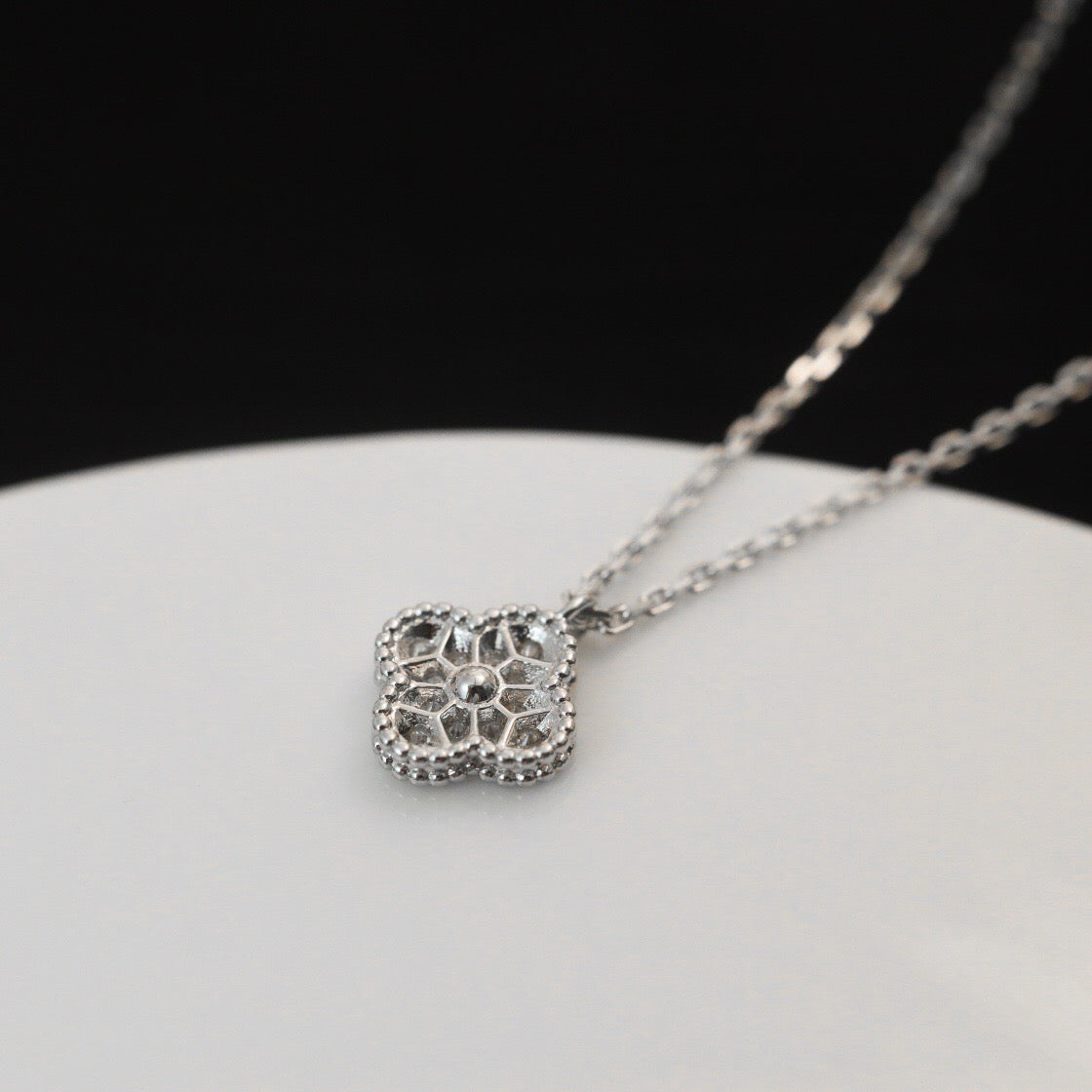 [LORA]CLOVER MINI 9.5MM PENDANT DIAMOND NECKLACE