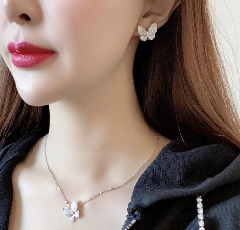[Lora]BUTTERFLY ALL DIAMOND EARRINGS