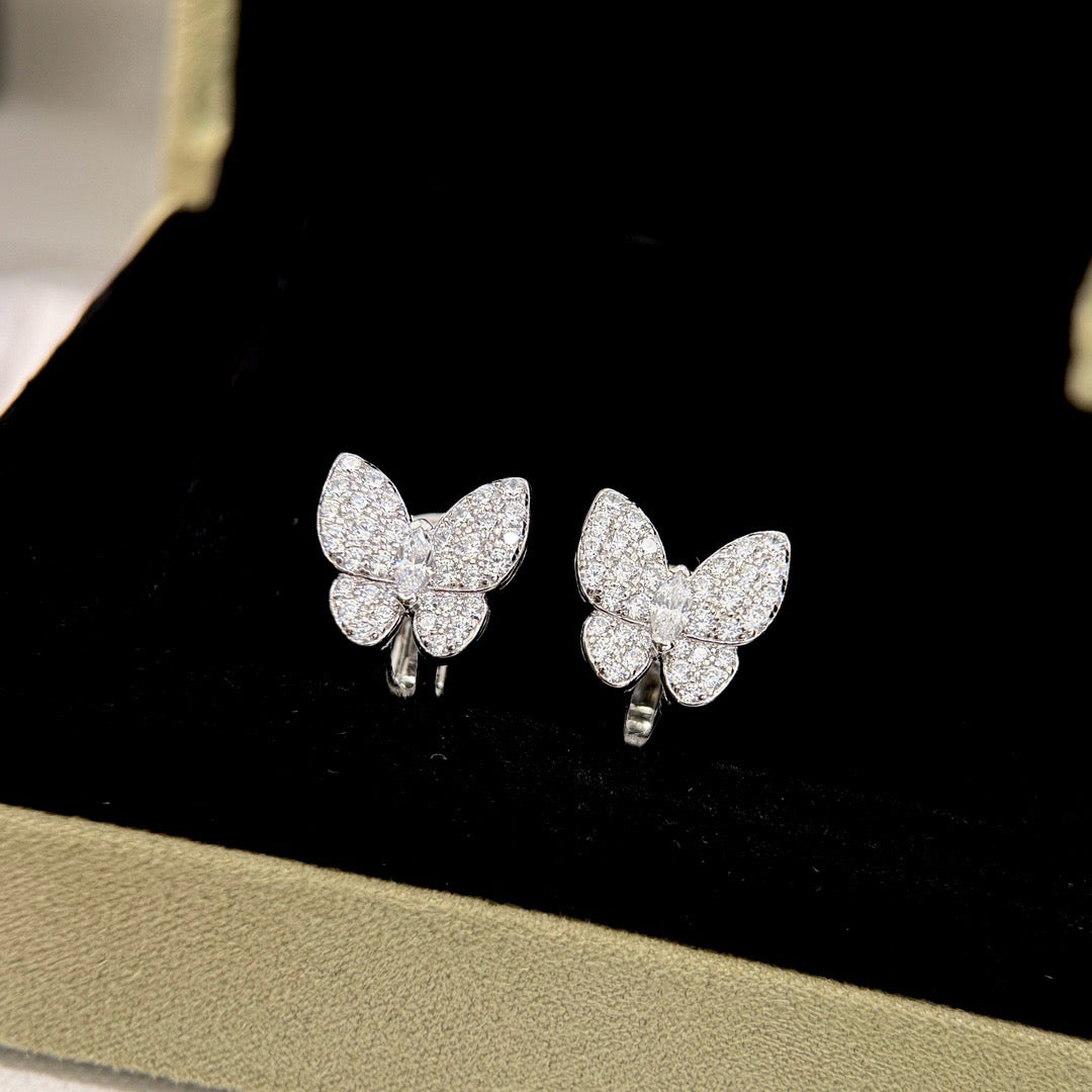 [LORA]BUTTERFLY ALL DIAMOND EARRINGS