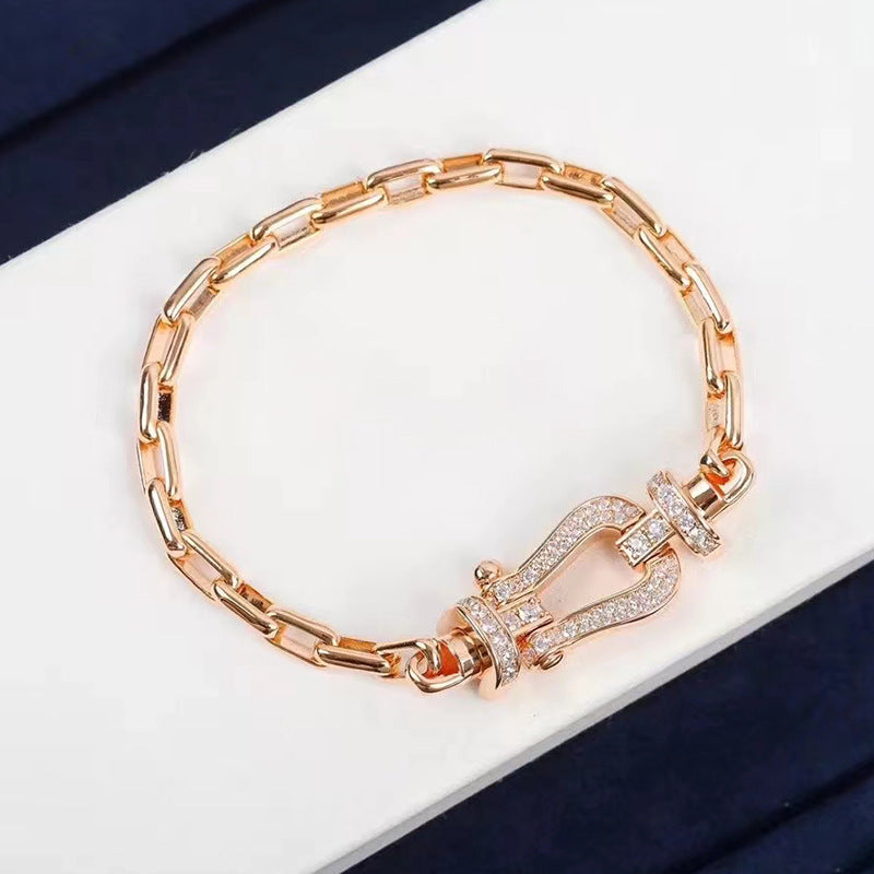 [LORA]FORCE LARGE HORSESHOE CLASP  METAL BRACELET