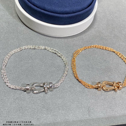 [LORA]FORCE SMALL HORSESHOE  DIAMOND CHAIN ROPE BRACELET