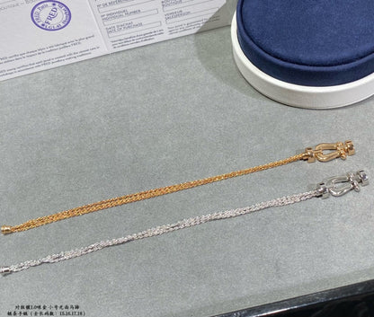 [LORA]FORCE SMALL HORSESHOE  DIAMOND CHAIN ROPE BRACELET