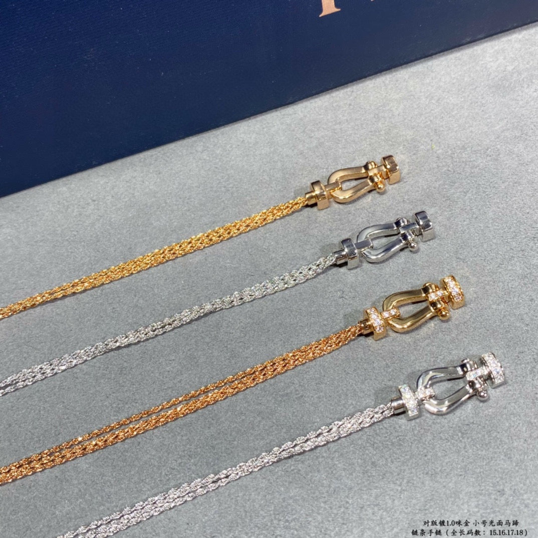[LORA]FORCE SMALL HORSESHOE  DIAMOND CHAIN ROPE BRACELET