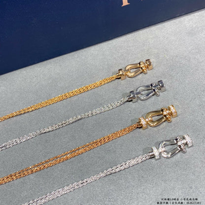 [LORA]FORCE SMALL HORSESHOE  DIAMOND CHAIN ROPE BRACELET