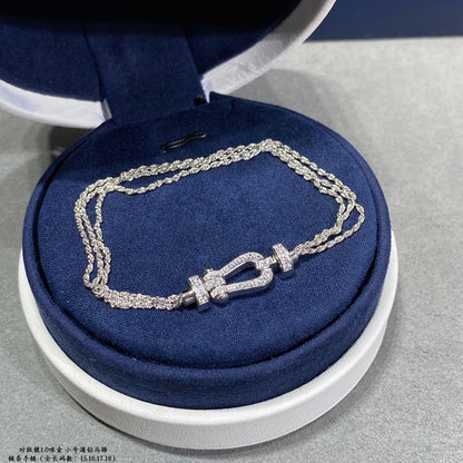 [LORA]FORCE SMALL HORSESHOE  DIAMOND CHAIN ROPE BRACELET