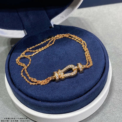 [LORA]FORCE SMALL HORSESHOE  DIAMOND CHAIN ROPE BRACELET