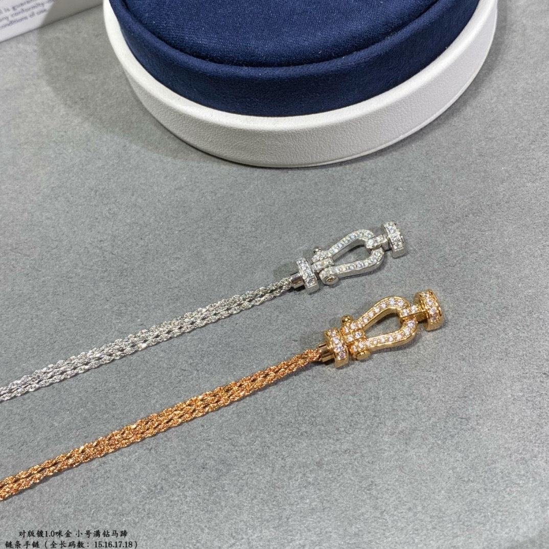 [LORA]FORCE SMALL HORSESHOE  DIAMOND CHAIN ROPE BRACELET