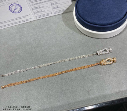 [LORA]FORCE SMALL HORSESHOE  DIAMOND CHAIN ROPE BRACELET