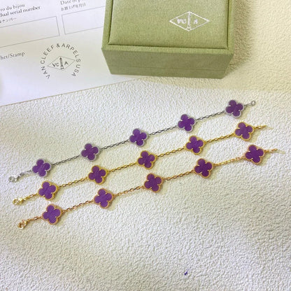 [Lora] CLOVER 5 MOTIF VIOLET BRACELET COLLECTION