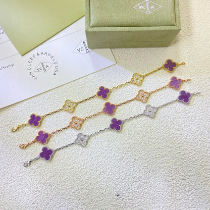 [LORA] CLOVER 5 MOTIF VIOLET BRACELET COLLECTION