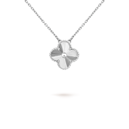 [LORA]CLOVER 15MM LASER NECKLACE SILVER
