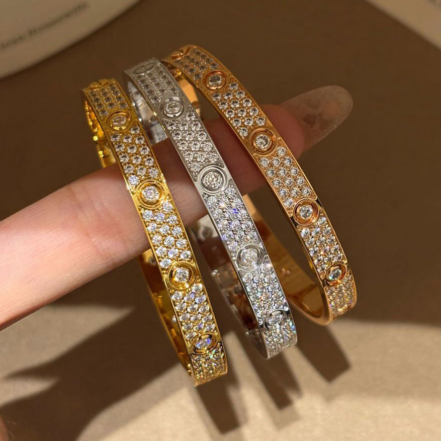 [LORA] LOVE BRACELET 6.1MM DIAMOND-PAVED 10 BIG DIAMONDS