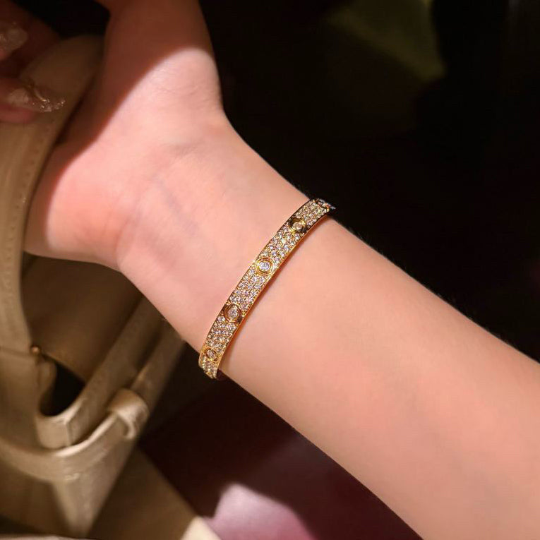 [LORA] LOVE BRACELET 6.1MM DIAMOND-PAVED 10 BIG DIAMONDS