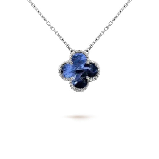 [LORA]CLOVER 15MM PIETERSITE NECKLACE SILVER