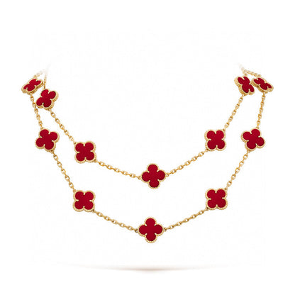 [LORA]CLOVER 20 MOTIFS CARNELIAN NECKLACE