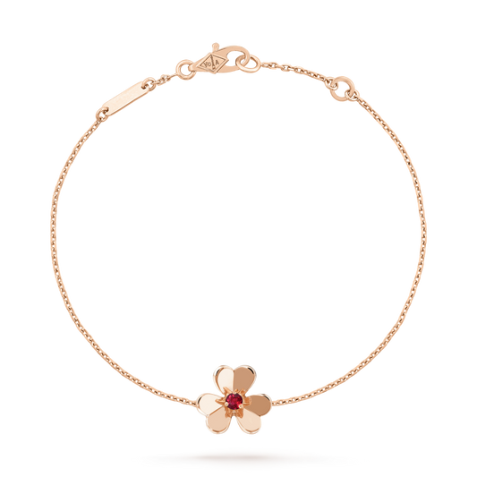 [LORA]FRIVOLE GOLD FLOWER PINK MALACHITE BRACELET