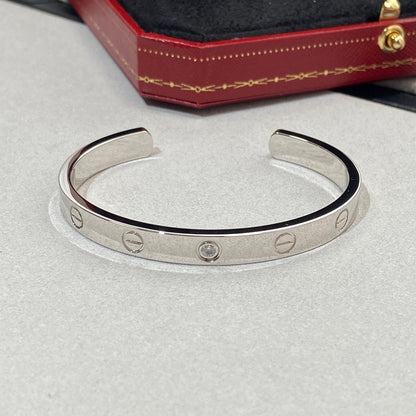 [LORA] LOVE BRACELET 6.1MM 1 DIAMOND OPEN CUFF
