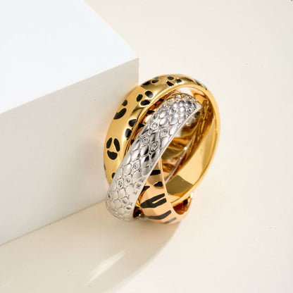 [LUXE] TRINITY  RING LEOPARD PRINT