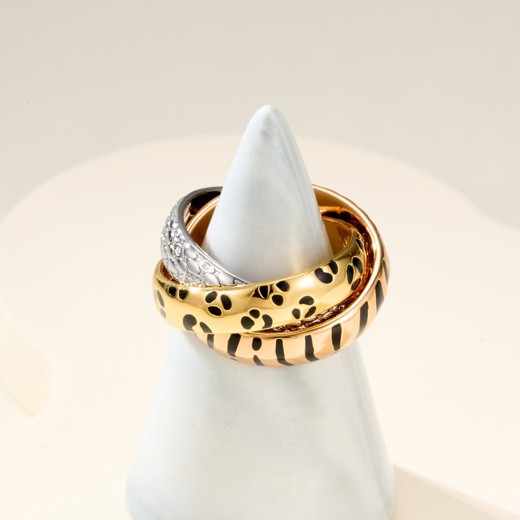 [LUXE] TRINITY  RING LEOPARD PRINT
