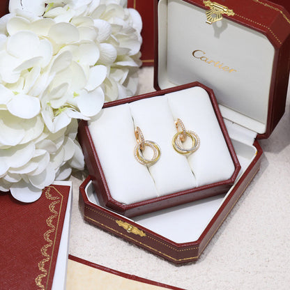 [LORA] TRINITY HALF DIAMOND  EARRINGS