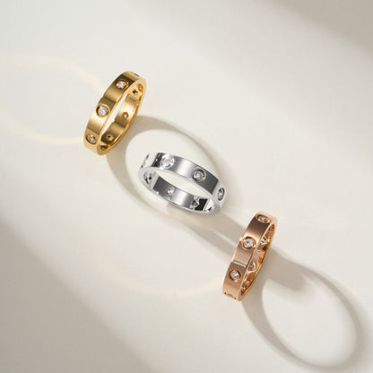 [LORA] LOVE 4MM 8 DIAMOND RING