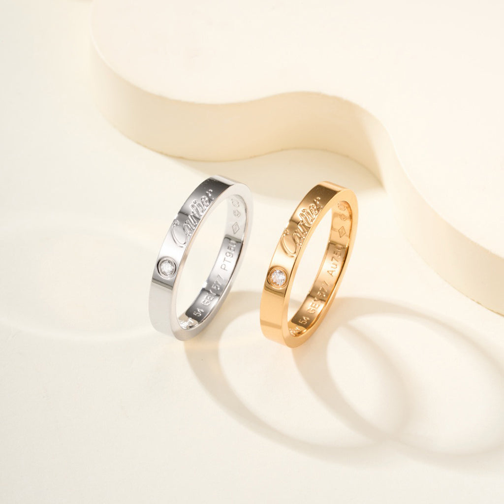 [LORA] LOVE RING 4MM 1 DIAMOND