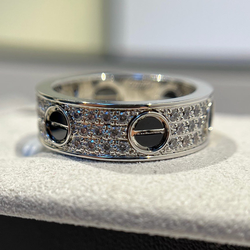 [LORA] LOVE RING 5.5MM DIAMONDS PAVED CERAMIC
