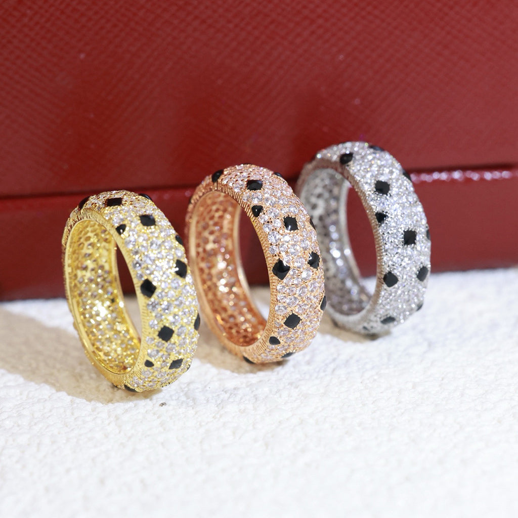 [LORA] PANTHERE SPOTTED FULL DIAMOND RING