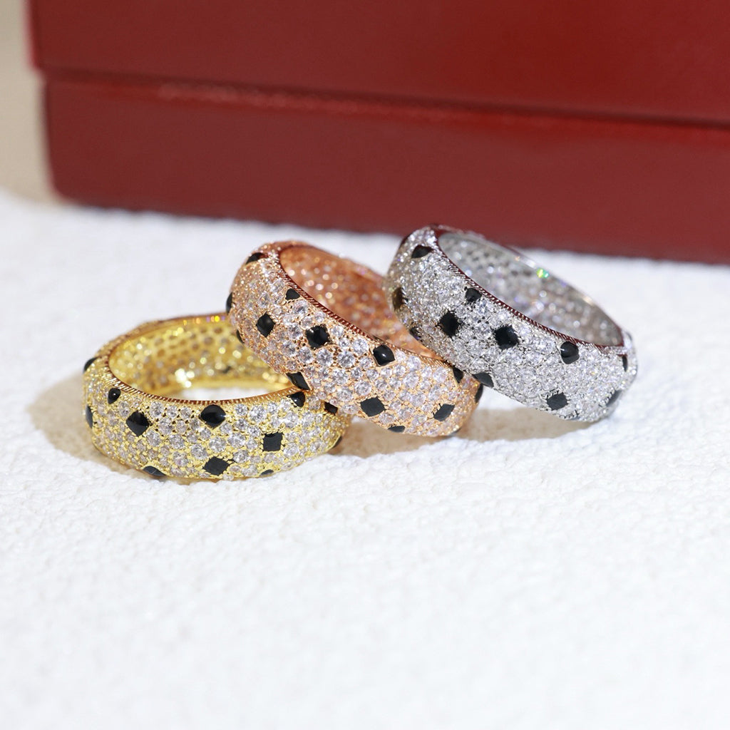 [LORA] PANTHERE SPOTTED FULL DIAMOND RING