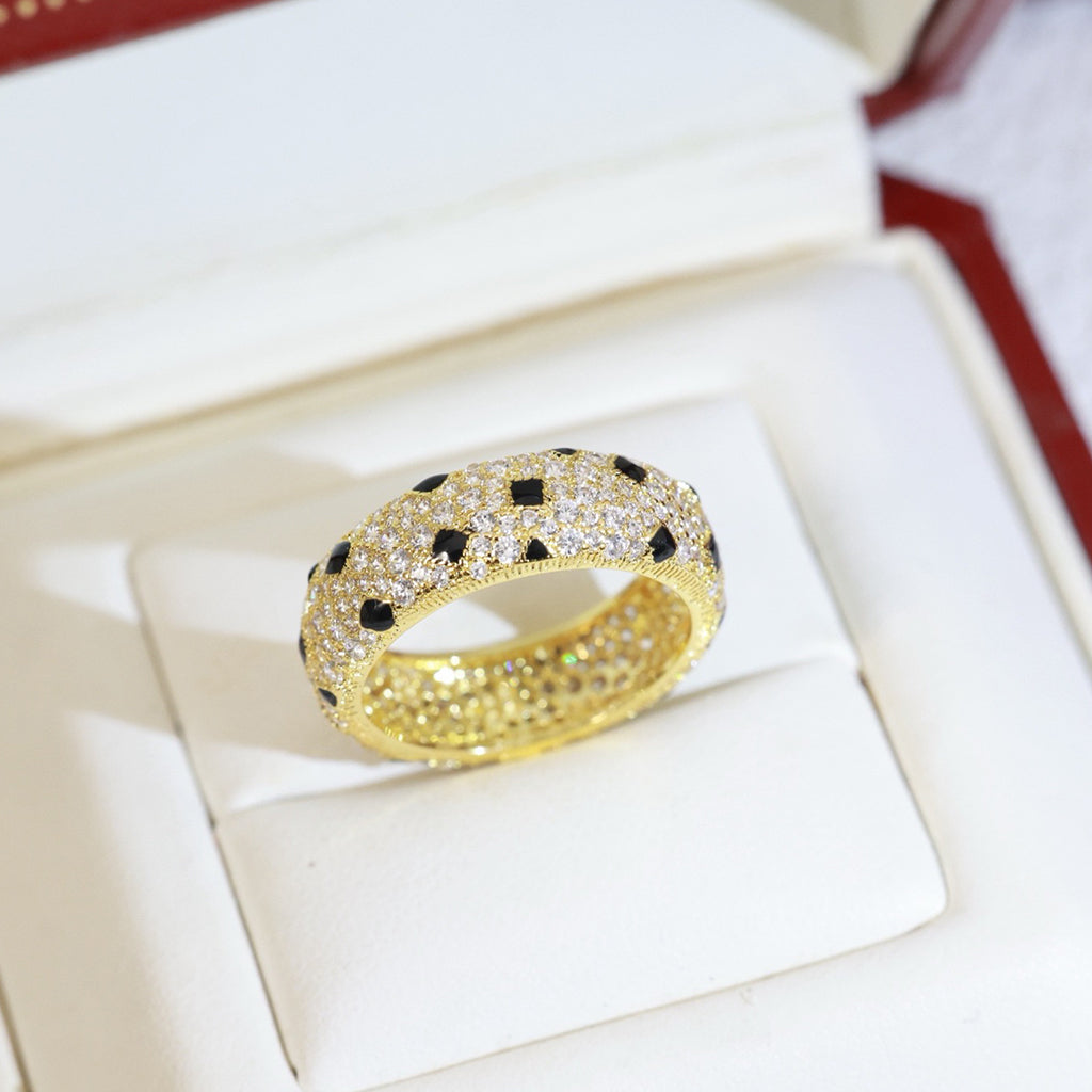 [LORA] PANTHERE SPOTTED FULL DIAMOND RING