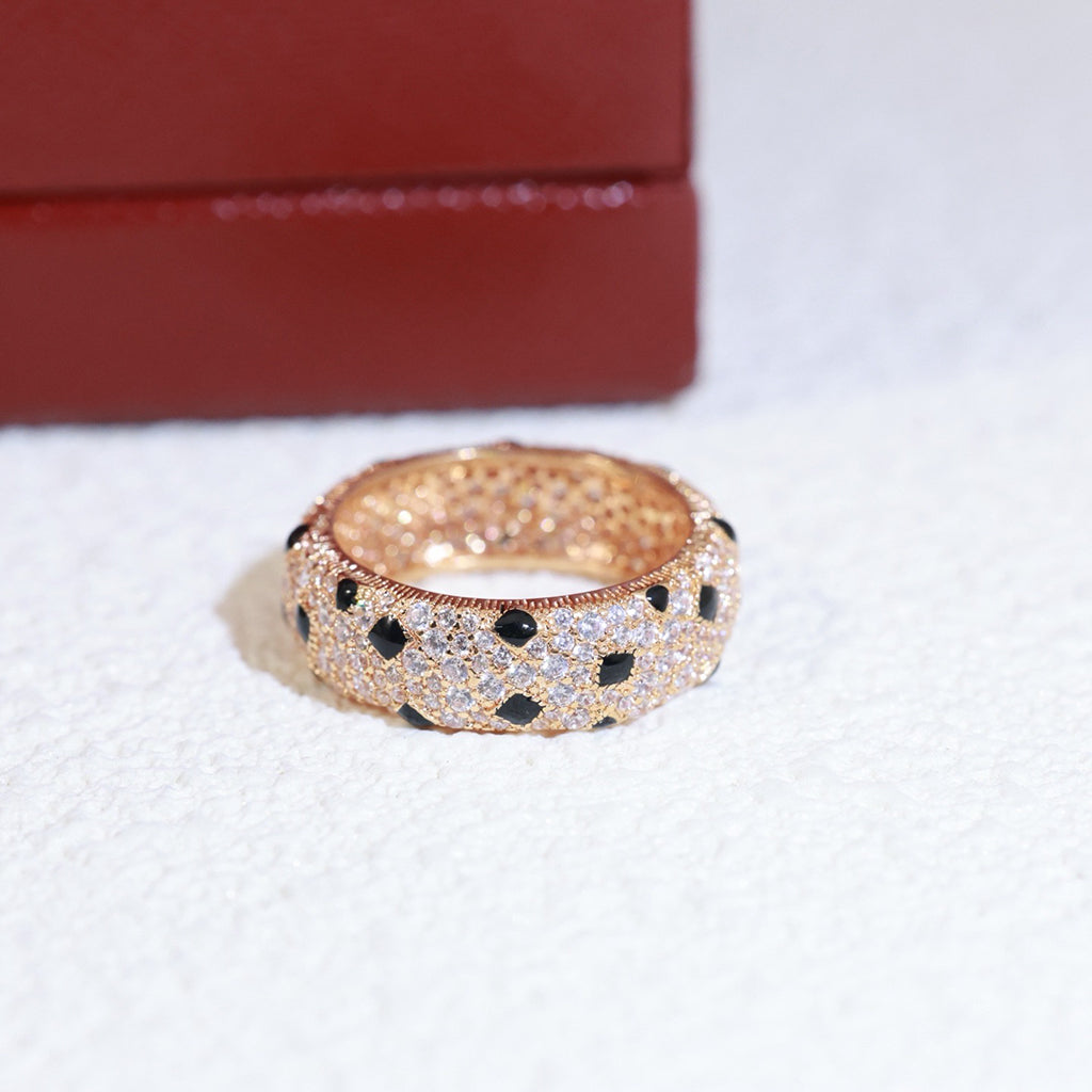 [LORA] PANTHERE SPOTTED FULL DIAMOND RING