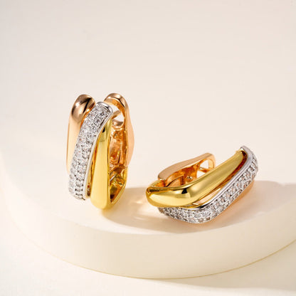 [LORA] TRINITY HALF DIAMOND  CUSHION EARRINGS