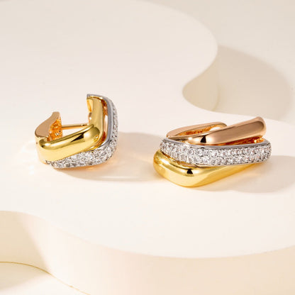 [LORA] TRINITY HALF DIAMOND  CUSHION EARRINGS
