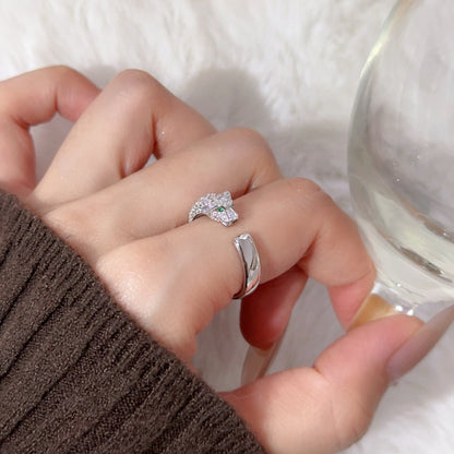[LORA] PANTHERE HALF DIAMOND SMALL RING