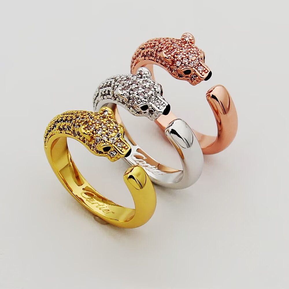 [LORA] PANTHERE HALF DIAMOND SMALL RING