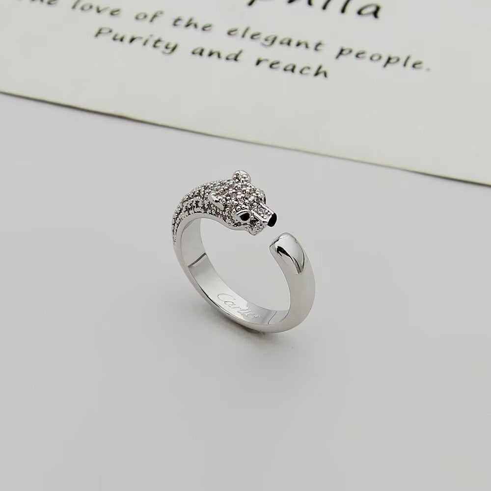 [LORA] PANTHERE HALF DIAMOND SMALL RING