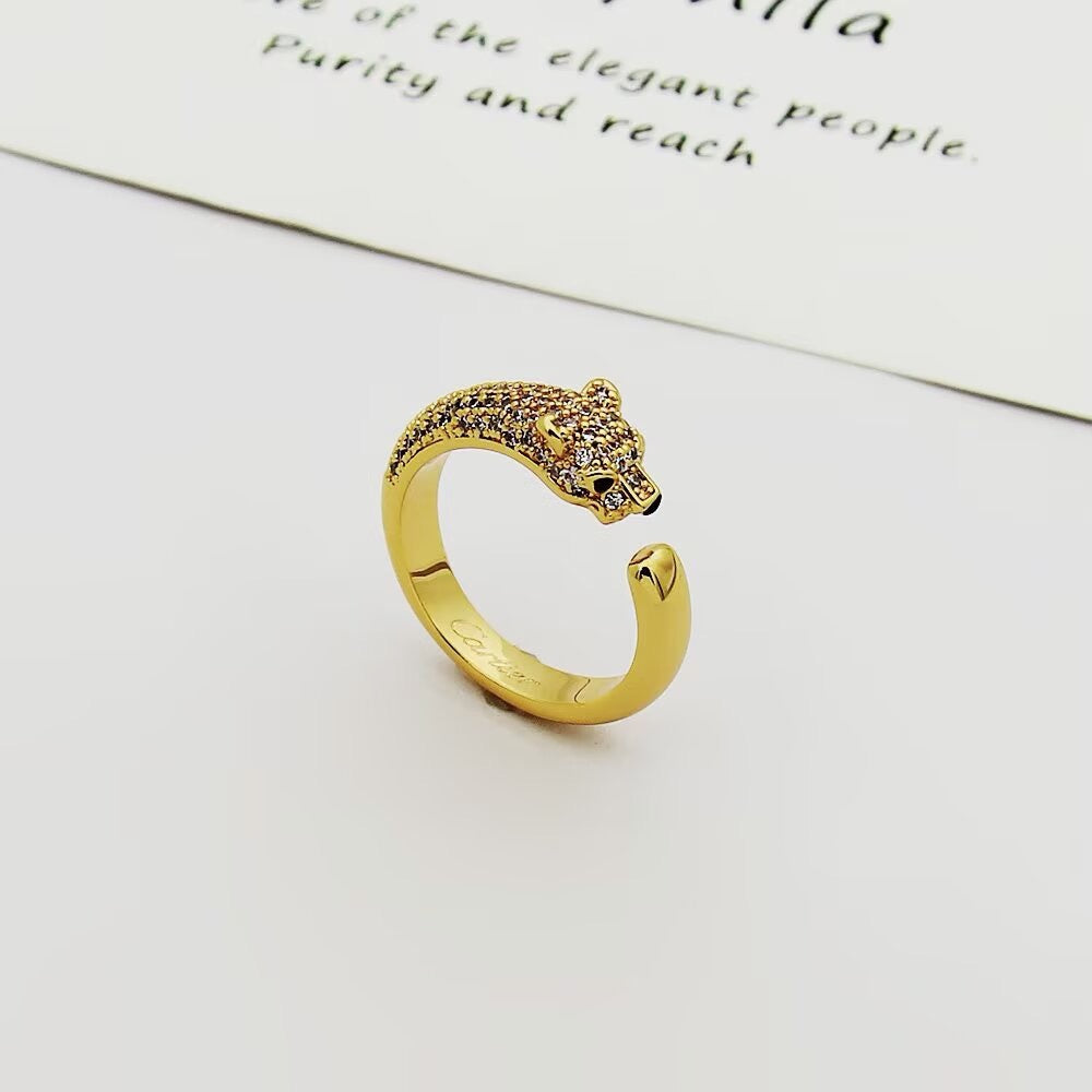 [LORA] PANTHERE HALF DIAMOND SMALL RING