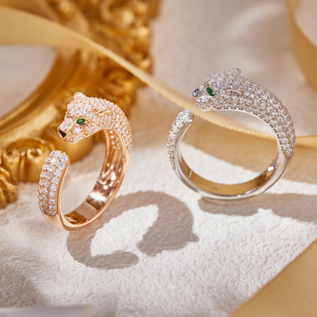 [LORA] PANTHERE FULL DIAMOND SMALL RING