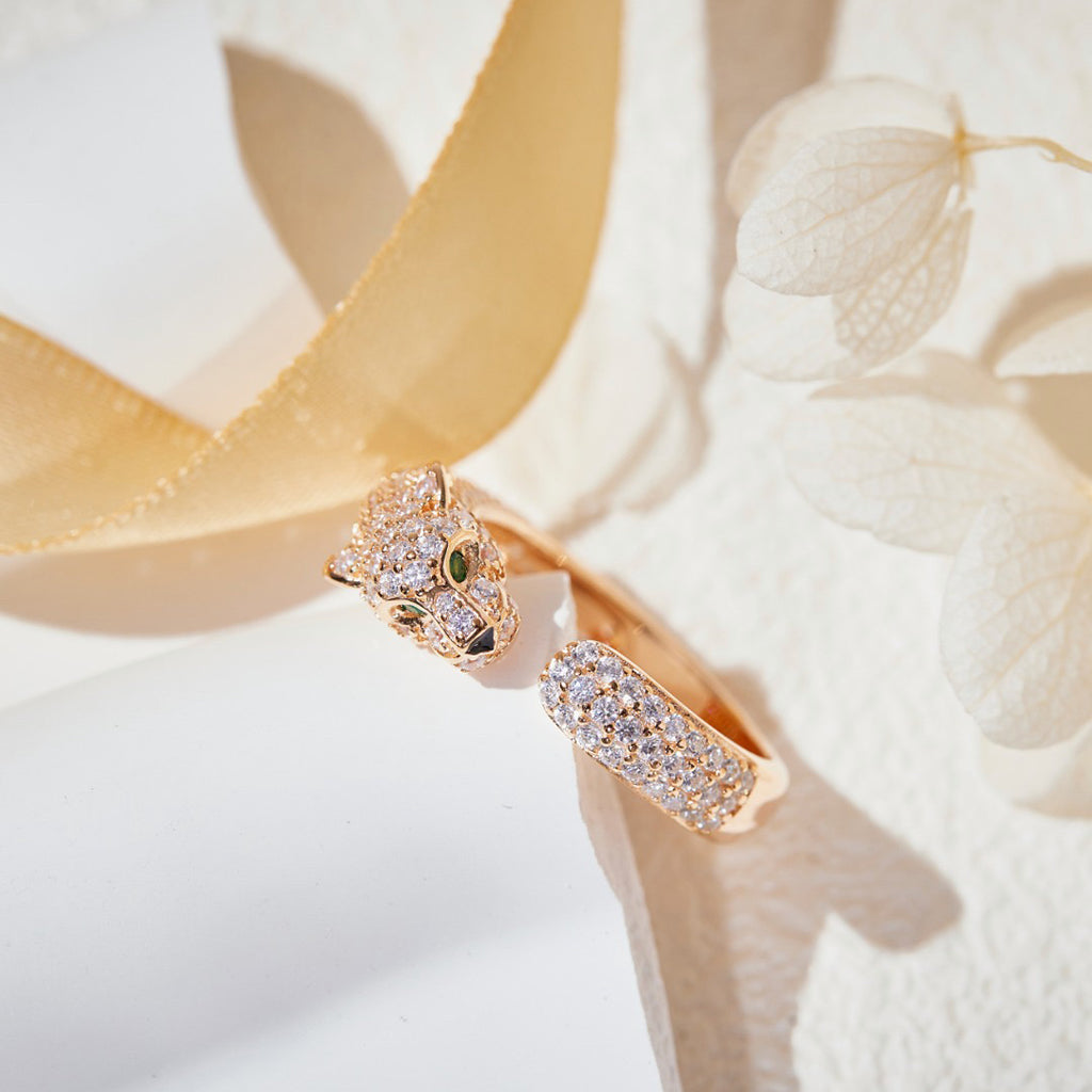 [LORA] PANTHERE FULL DIAMOND SMALL RING