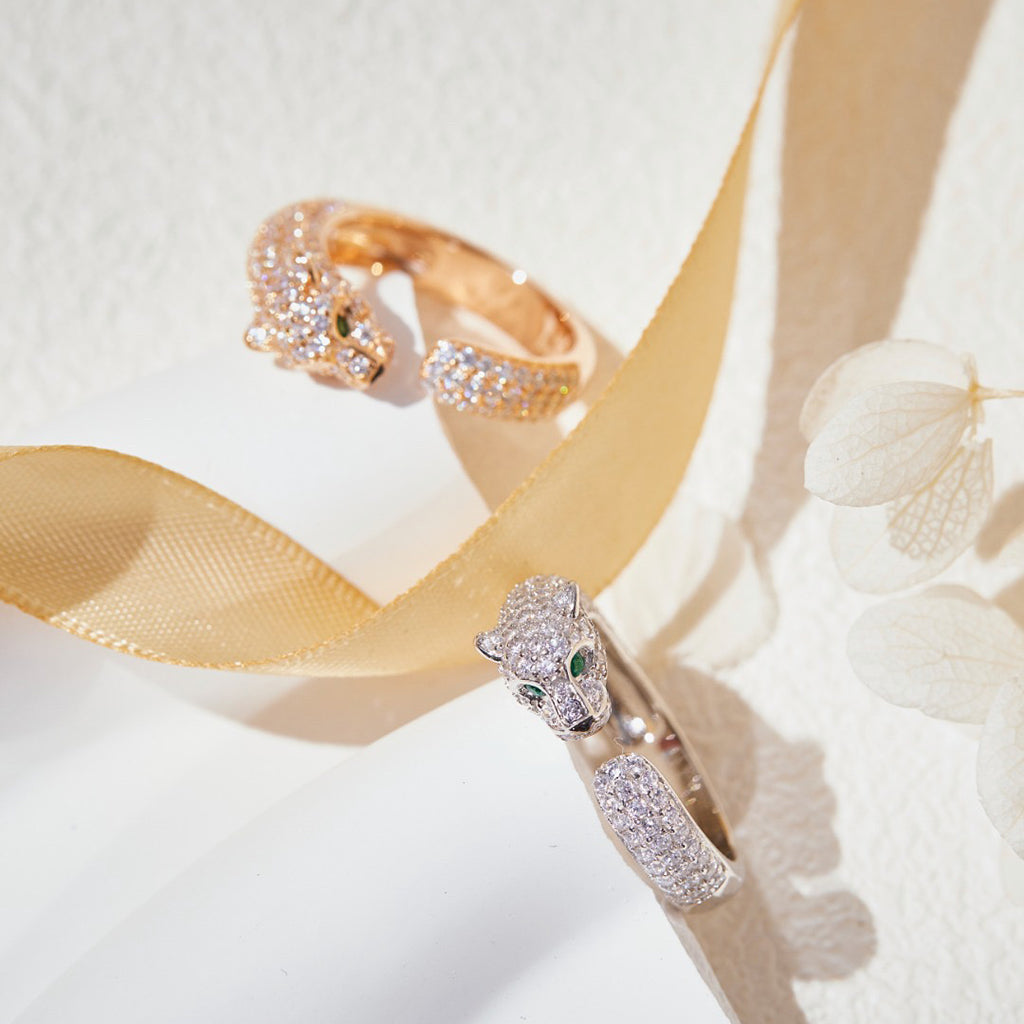 [LORA] PANTHERE FULL DIAMOND SMALL RING