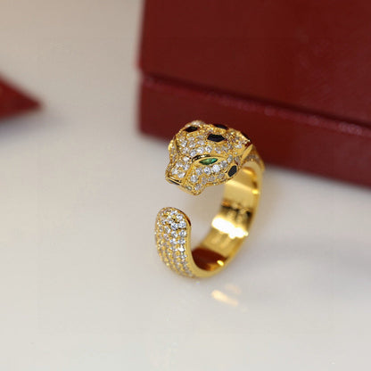 [LORA] PANTHERE SPOTTED FULL DIAMOND MEDIUM RING